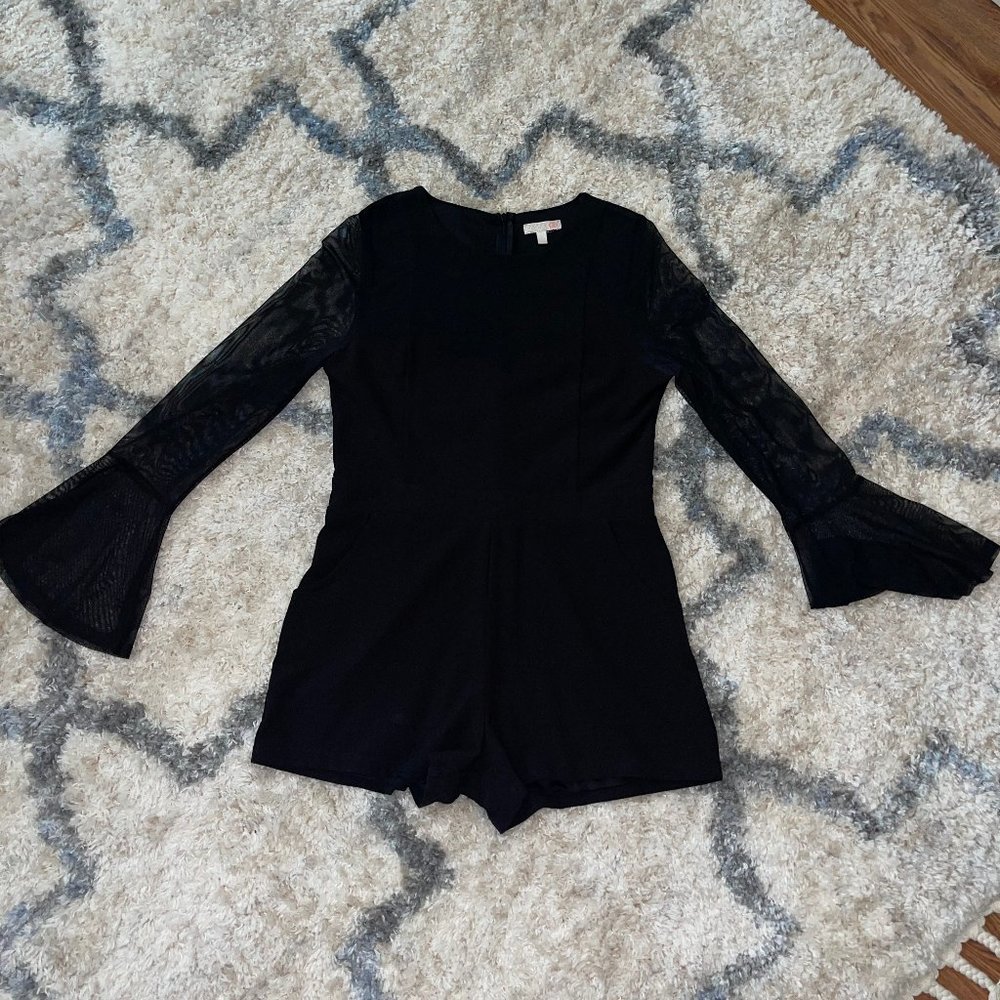 Gianni Bini Black Long Sleeve Romper